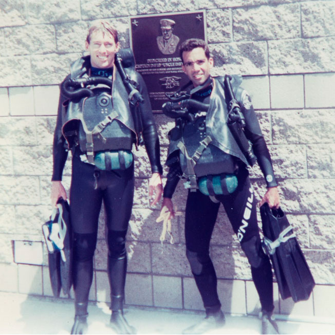 Rick May and Warren Lockette in scuba gear